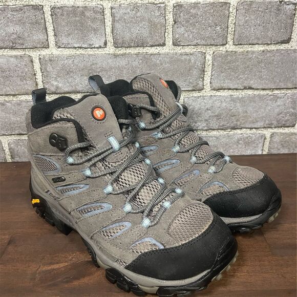 Merrell Women's Moab 2 Mid Waterproof Hiking Boots Gray Size 9 - Picture 1 of 6